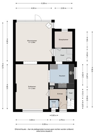 Floorplan - Kerklaan 5, 9521 CB Nieuw-Buinen